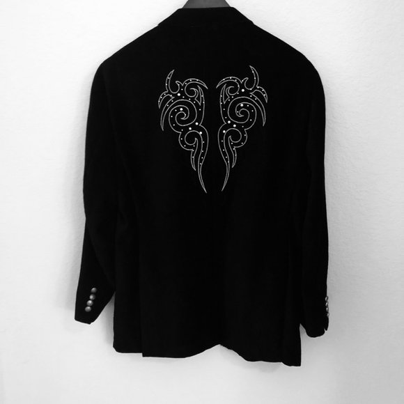 MEN'S  BLACK 3 BUTTON SPORT JACKET/BLAZER/ SPORT COAT - Picture 3 of 8